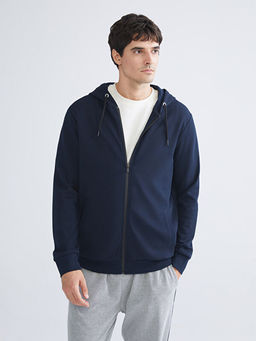 Kap??onlu Erkek Fermuarl? Sweatshirt