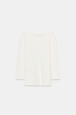 LINEN BLEND WASHED EFFECT T-SHIRT - Zara фото 5