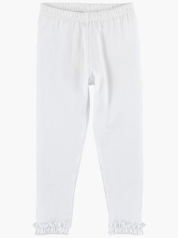 Лосины однотонные с рюшей UD 0298 белый - Mini maxi фото 3