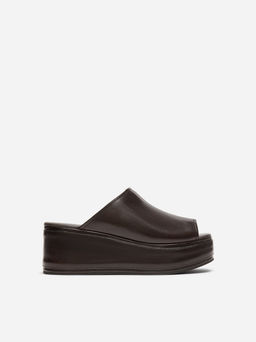 Sandalias de plataforma plana de piel