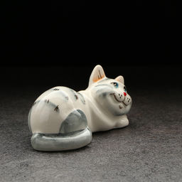 Фигурка фарфоровая «Котя Муся», серая, 9 см