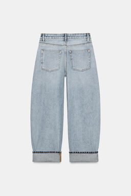 JEANS ZW COLLECTION BALLOON TIRO MEDIO / Azul - Zara фото 6