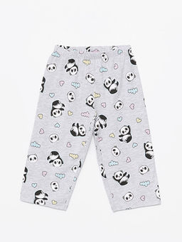 Bisiklet Yaka K?z ?ocuk Kaprili Pijama Tak?m?