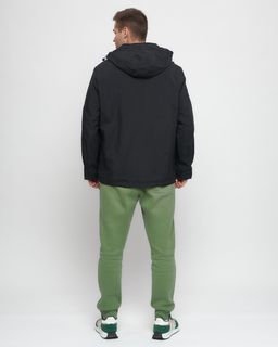 Куртка спортивная мужская большого размера черного цвета 88676Ch - Wonderrman фото 5