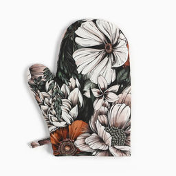 Кухонный набор Этель Meadow flower, варежка-прихватка, прихватка 19×19 см, 100% хлопок
