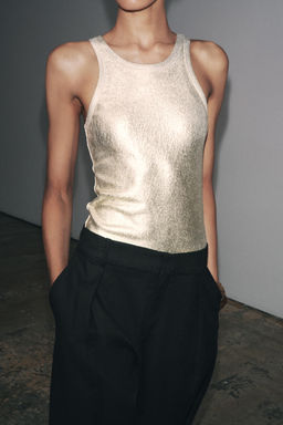METALLIC RIBBED BODYSUIT