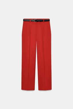 STRAIGHT-LEG TROUSERS WITH BELT - Zara фото 5