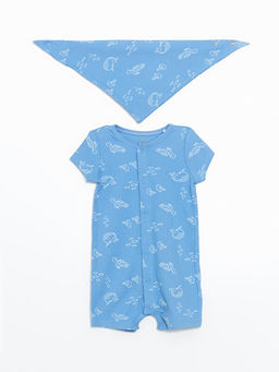 Erkek Bebek Tulum ve Mama ?nl??? 2li Tak?m