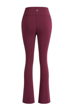 Bordo F?rcal? Soft Kumas Reflektor Bask?l? Ispanyol Paca Yoga Orme Spor Tayt THMAW24TY00066