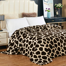 Плед/покрывало 150х200см "Сон жирафа", велсофт "California" набивной, полиэстер 100%, плотность 160г/м2, упаковка: 16х33см пояс бумажный, "Домашняя мода" (Россия)