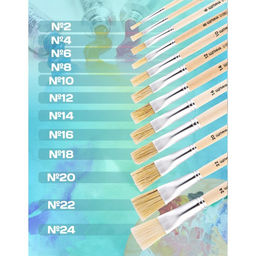 Кисть для рисования, щетина, № 16, Calligrata, плоская, деревянная ручка