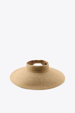 WIDE-BRIMMED WOVEN VISOR