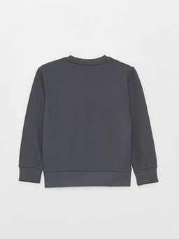 Bisiklet Yaka Bask?l? Uzun Kollu Erkek ?ocuk Sweatshirt - Waikiki фото 2