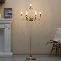 Торшер 2456/7 E14 40Вт золото 58х58х100-156 см