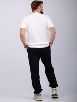 Джоггеры Тайлер 2 чёрные, футер 2-х нитка начес - Малина фото 7