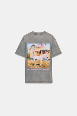 Pippi L_ngstrump FADED-EFFECT T-SHIRT - Zara фото 5