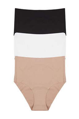 TRENDYOLMILLA Siyah-Cok Renkli 3lu Micro Dikissiz/Iz Yapmaz Lazer Kesim Hipster Orme Kulot THMSS24KU00042  фото 7