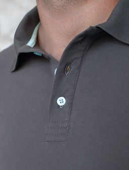 Футболка-поло из фактурного трикотажа - Vilatte фото 2