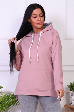 Толстовка с капюшоном, футер с лайкрой, сухая роза (844-2) - Плиона фото 9