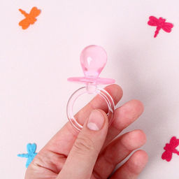 Цена за 2 шт. Топпер для торта «Пустышка», 6 см, набор 3 шт., розовый