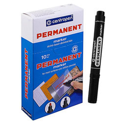 Цена за 10 шт. Маркер перманентный 5.0 мм Centropen 8566, лин 2.5 мм/1-4.6 мм, черный