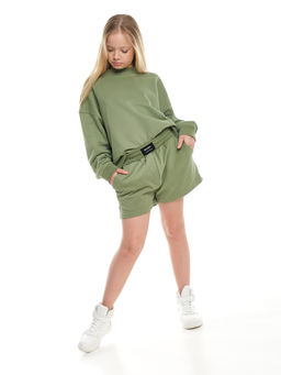 Шорты для девочки подростковые 22-7630 св.серый меланж - Mini maxi фото 37