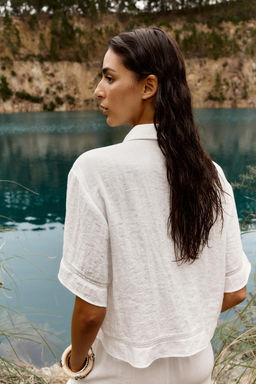 HEMSTITCH SHORT SHIRT - Zara фото 6