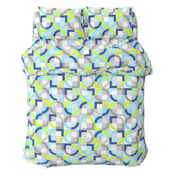 Пододеяльник 1,5 спальный "Идилия, бирюза" 145х215см, бязь "Комфорт" 121г/м2, хлопок 100%, упаковка "классическая" ПВХ 28х41см, "Домашняя мода" (Россия)