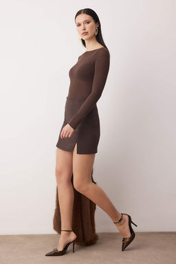 TRENDYOLMILLA K?rm?z? Y?rtmac Detayl? Dokuma Etek TPRAW23ET00014  фото 21