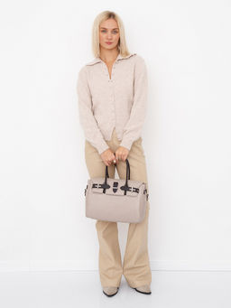 Сумка женская кожаная 1081M apricot coffee Polina&Eiterou