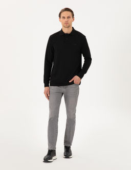 Siyah Regular Fit Sweatshirt - Pierre cardin фото 4