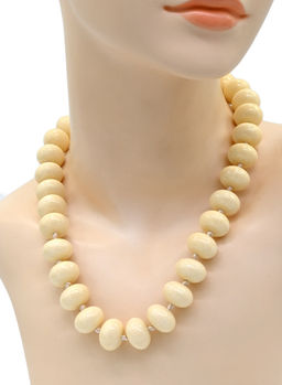 Крупные бусы из верблюжьей кости имитация кукуруза 18*13мм цв.молочный, 52см