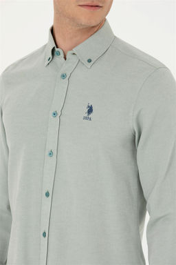 Мужская мятная базовая рубашка с длинным рукавом Неожиданная скидка в корзине - U.s. polo assn фото 7