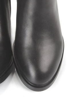 D8H098-07B-1BM BLACK Сапоги демисезонные женские (натуральная кожа, натуральная байка)
