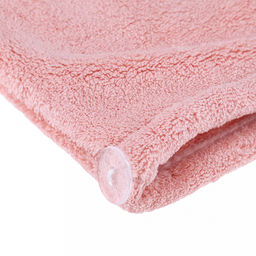 Полотенце (парео) махровое "Куколка" 80х165см, хлопок 100%, на резинке с липучкой, на кнопке, ажурный кант; с чалмой на пуговице 68х25см, розовый (Китай)