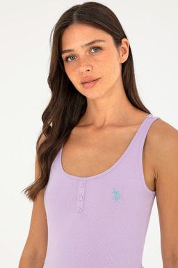Женская сиреневая базовая футболка - U.s. polo assn фото 2