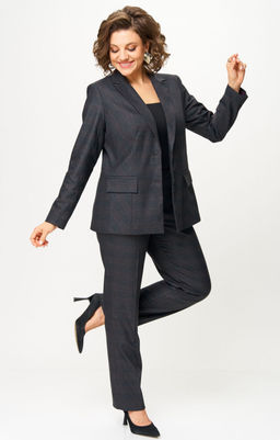 Костюм БелЭльСтиль 412/609 серо-коричневая клетка фото 11