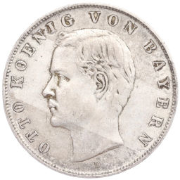 Монета 3 марки 1910 года D Германия (Бавария)