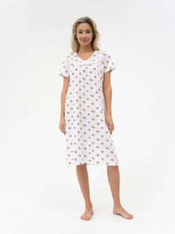 Сорочка хлопок 100%,бело-бордовая - Binita фото 2