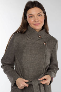 01-10259 Пальто женское демисезонное (пояс) - El podio фото 5