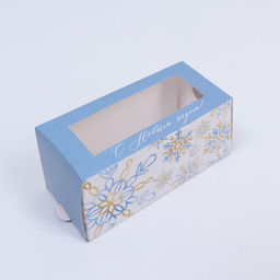 Цена за 5 шт. Коробочка для макарун «С новым годом» 12×5.5×5.5 см