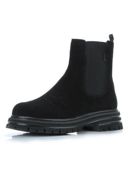 01-155-1HR BLACK Ботинки Челси демисезонные женские (натуральная замша, байка)