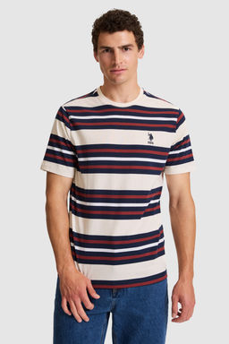 Erkek Krem Regular Fit Bisiklet Yaka TiЕГrt