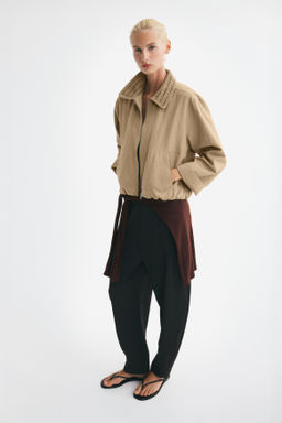 Cazadora bomber en mezcla de lino - H&m фото 4