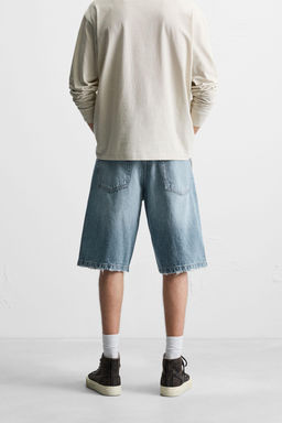 RIPPED BAGGY FIT DENIM BERMUDA SHORTS - Zara фото 3