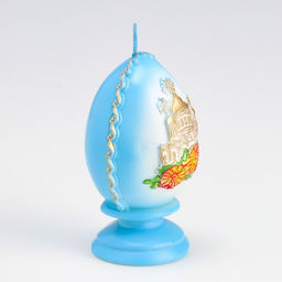 Свеча фигурная малая Пасхальное яйцо с храмом, 5,5х9 см, 95 гр МИКС - Simaland фото 2