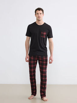 Standart Kal?p Ekose Bask?l? Erkek Pijama Tak?m