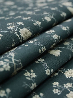 Импорт. хлопок Digital Цветущие дорожки цв.т.морская волна, ш.1.4м, хлопок-100%, 135гр/м.кв - Купава фото 6