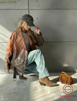 Кожаная весенняя куртка - Bruno фото 2