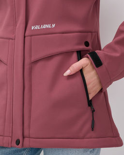 Ветровка спортивная женская с капюшоном softshell малинового цвета 9566M - Mtforce фото 26